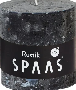 Clearance Spaas Stumpenkerze Rustic schwarz D 10 cm H 10 cm Stumpenkerzen