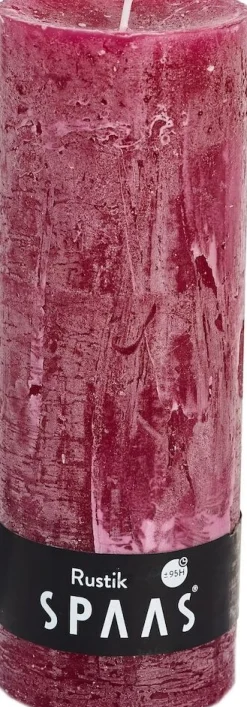 Discount Spaas Stumpenkerze Rustic rot D 6,8 cm H 19 cm Stumpenkerzen