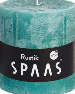 Discount Spaas Stumpenkerze Rustic türkis D 10 cm H 10 cm Stumpenkerzen