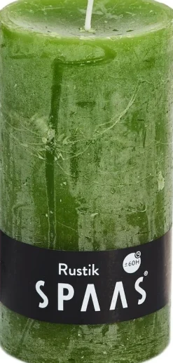 Best Spaas Stumpenkerze Rustic olivgrün D 7 cm H 13 cm Stumpenkerzen