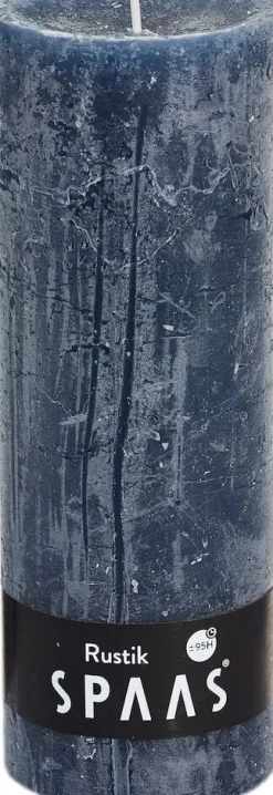 Discount Spaas Stumpenkerze Rustic petrolblau D 6,8 cm H 19 cm Stumpenkerzen