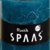 Outlet Spaas Stumpenkerze Rustic blau-grün D 7 cm H 8 cm Stumpenkerzen