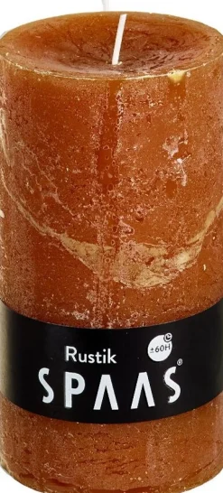 Discount Spaas Stumpenkerze Rustic zimtbraun D 7 cm H 13 cm Stumpenkerzen