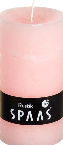 New Spaas Stumpenkerze Rustic rosa D 7 cm H 13 cm Stumpenkerzen