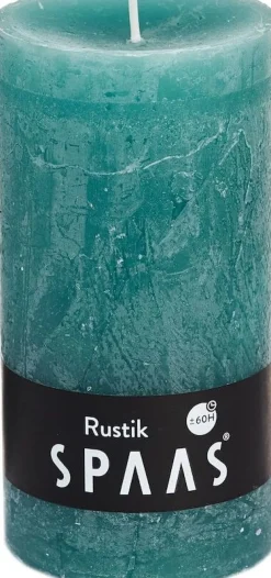 Best Spaas Stumpenkerze Rustic türkis D 7 cm H 13 cm Stumpenkerzen