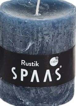 Discount Spaas Stumpenkerze Rustic petrolblau D 7 cm H 8 cm Stumpenkerzen