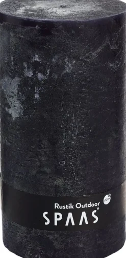 Outlet Spaas Stumpenkerze Rustic schwarz D 10 cm H 20 cm Stumpenkerzen