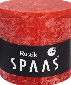 Clearance Spaas Stumpenkerze Rustic rot D 10 cm H 10 cm Stumpenkerzen
