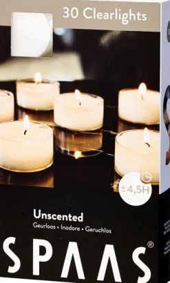 Best Spaas Teelichter weiß / transparente Hülle weiß 4,5 Std. 30 St. Teelichter