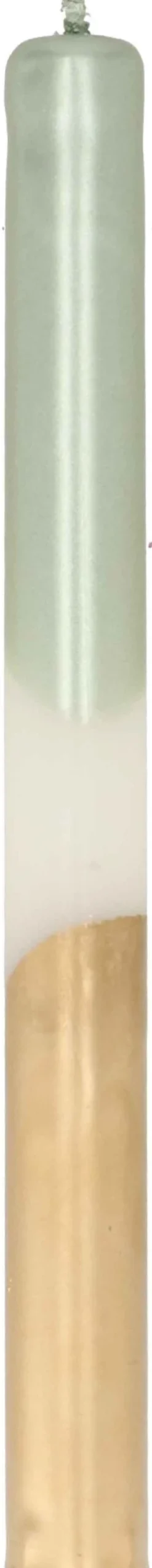 New Stabkerze Duo Dip Dinner mint / gold 10 Std. D 2 H 25 cm Stabkerzen