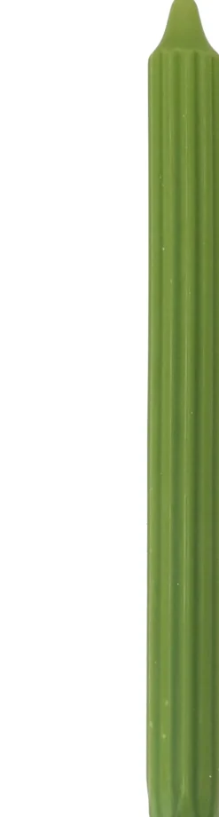 Discount Stabkerze Ribbed grün 7 Std. D 2,2 H 24 cm Stabkerzen