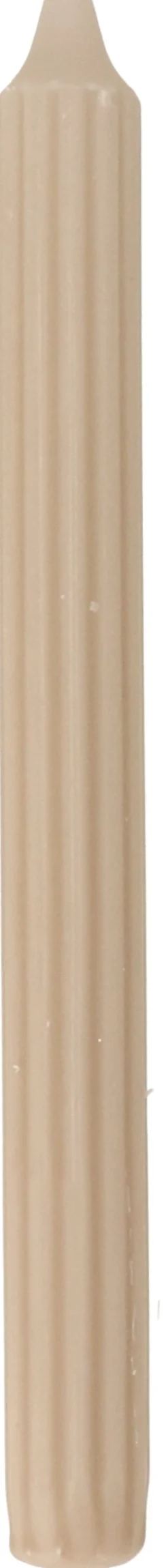 New Stabkerze Ribbed taupe 7 Std. D 2,2 H 24 cm Stabkerzen