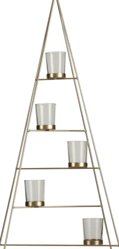 Discount Teelichthalter Baum gold 31 x 12 x 68 cm Teelichthalter