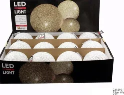 Clearance Tischleuchte Schneeball Eva weiß D 12 cm warmweiß Weihnachtsleuchten