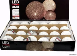 Clearance Tischleuchte Schneeball Eva weiß D 8 cm warmweiß Weihnachtsleuchten