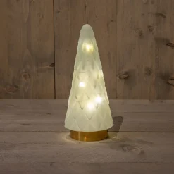 Online Tischleuchte Weihnachtsbaum weiß mit 10 LEDs warmweiß D 10,5 H 24,5 cm Weihnachtsfiguren & -Objekte|Weihnachtsleuchten