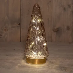 New Tischleuchte Weihnachtsbaum rosa mit 10 LEDs warmweiß D 10,5 H 24,5 cm Weihnachtsfiguren & -Objekte|Weihnachtsleuchten