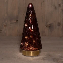 Online Tischleuchte Weihnachtsbaum bordeaux mit 10 LEDs warmweiß D 10,5 H 24,5 cm Weihnachtsfiguren & -Objekte|Weihnachtsleuchten