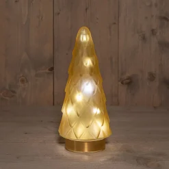 Online Tischleuchte Weihnachtsbaum gold mit 10 LEDs warmweiß D 10,5 H 24,5 cm Weihnachtsfiguren & -Objekte|Weihnachtsleuchten