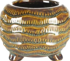 Online TS Blumentopf Dewi mit Füßen gold / braun D 15 H 12 cm Blumentöpfe|Blumentöpfe & Pflanzgefäße