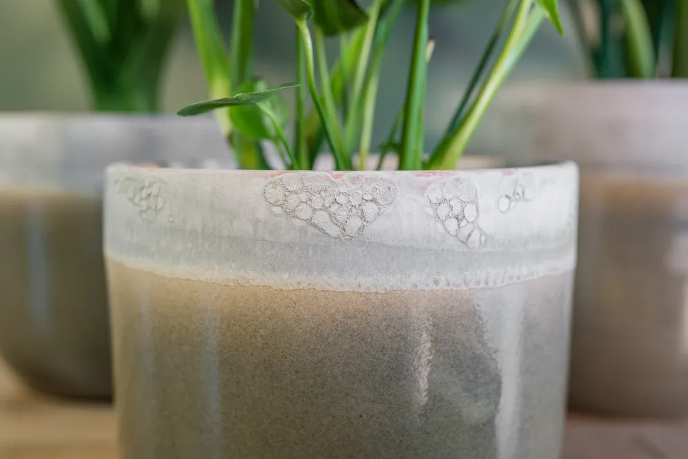 Sale TS Blumentopf Tara grün / grau D 15 H 13 cm Blumentöpfe|Blumentöpfe & Pflanzgefäße