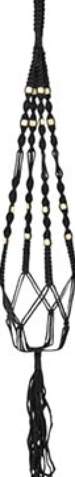 Outlet TS Makramee Blumenampel schwarz D 2 cm H 95 cm Blumenampeln & Pflanzenhalter