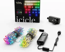 Hot Twinkly Eisregen-Lichterkette mit App 190 LEDs bunt und warmweiß 5 m Weihnachtsbaumbeleuchtung|Eisregen Lichterketten