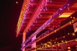 Hot Twinkly Eisregen-Lichterkette mit App 190 LEDs bunt und warmweiß 5 m Weihnachtsbaumbeleuchtung|Eisregen Lichterketten