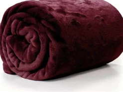 Unique Living Decke Enzo dunkelrot 130 x 180 cm Decken & Plaids