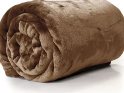 Hot Unique Living Decke Enzo hellbraun 180 x 130 cm Decken & Plaids