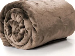 Outlet Unique Living Decke Enzo taupe 130 x 180 cm Decken & Plaids