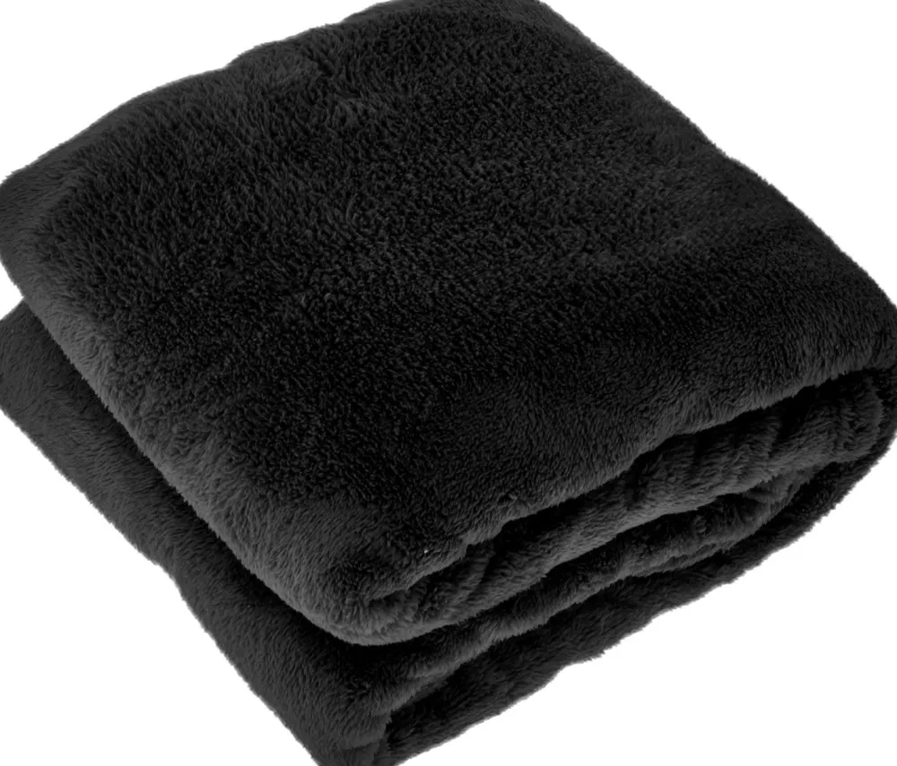 Outlet Unique Living Decke Justin schwarz 150 x 200 cm Decken & Plaids