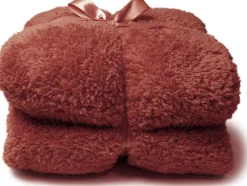 Hot Unique Living Decke Teddy dunkelrot 150 x 200 cm Decken & Plaids