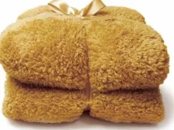 Online Unique Living Decke Teddy gelb 150 x 200 cm Decken & Plaids