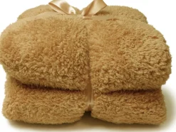 Sale Unique Living Decke Teddy hellbraun 150 x 200 cm Decken & Plaids