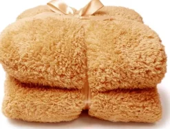 Sale Unique Living Decke Teddy hellbraun 150 x 200 cm Decken & Plaids