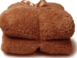 Discount Unique Living Decke Teddy braun 150 x 200 cm Decken & Plaids