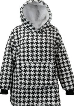 Outlet Unique Living Deckenpulli mit Kapuze Hahnentritt zwart/wit onesize Pullover