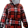 Unique Living Deckenpulli mit Kapuze kariert rot/schwarz/weiß onesize Pullover