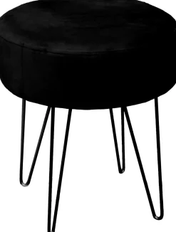 Hot Unique Living Hocker Davy schwarz D 40 H 35 cm Hocker|Hocker