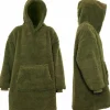 Clearance Unique Living Hoodie Deckenpulli mit Kapuze Teddy grün onesize Pullover