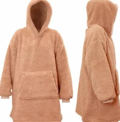 Sale Unique Living Hoodie Deckenpulli mit Kapuze Teddy rosa onesize Pullover