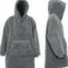 Clearance Unique Living Hoodie Deckenpulli mit Kapuze Teddy dunkelgrau onesize Pullover