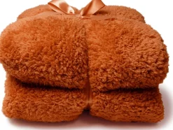 Discount Unique Living Plaid Teddy orange 150 x 200 cm Decken & Plaids