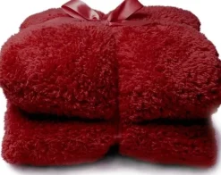Outlet Unique Living plaid Teddy rot 150 x 200 cm Decken & Plaids