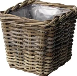 Best Van der Leeden Pflanzkorb grau-braun 33 x 33 x 30 cm Blumentöpfe|Blumentöpfe & Pflanzgefäße