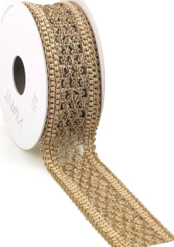 Vivant Weihnachtsband Prestige gold 300 x 4 cm Weihnachtsschleifen Und -Bänder