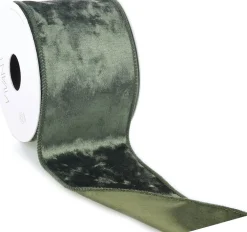 Hot Vivant Weihnachtsband Velvet grün 300 x 7 cm Weihnachtsschleifen Und -Bänder