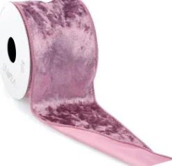 Vivant Weihnachtsband Velvet rosa 300 x 7 cm Weihnachtsschleifen Und -Bänder