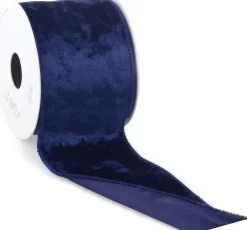 Discount Vivant Weihnachtsband Velvet blau 300 x 7 cm Weihnachtsschleifen Und -Bänder